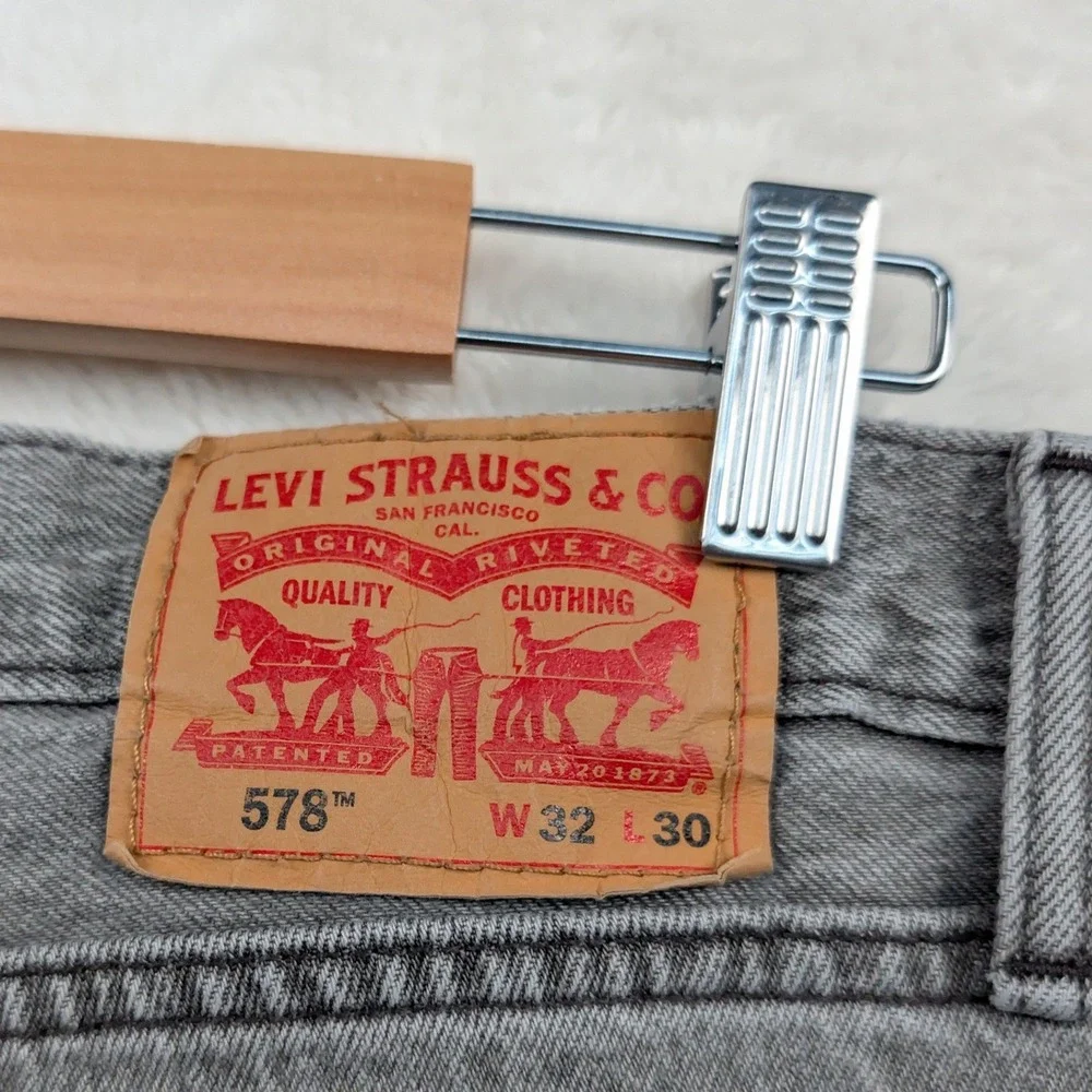 Levi Strauss 578 Jeans Mens 34x28 Gray Loose Fit Wide Leg Baggy Skate Streetwear
